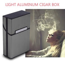 Aluminum Cigar Cigarette Case Tobacco Holder Pocket Box Storage Container Smoking Set(Pink)