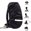 Reflective Light Waterproof Dustproof Backpack Rain Cover Portable Ultralight Shoulder Bag Protect Cover, Size:M(Black)