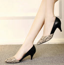 Snake Pattern Pointed Toe Pumps Women Sexy Thin High Heels, Size:39(Black 5cm)