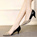 Snake Pattern Pointed Toe Pumps Women Sexy Thin High Heels, Size:39(Black 5cm)