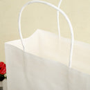 10 PCS Elegant Kraft Paper Bag With Handles for Wedding/Birthday Party/Jewelry/Clothes, Size:26x33x12cm (White)