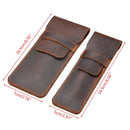 Leather Pen Bag Personality Retro Hand-made Crazy Horse Head Layer Leather Pen Cover, Size:S(Coffee)