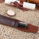 Leather Pen Bag Personality Retro Hand-made Crazy Horse Head Layer Leather Pen Cover, Size:S(Coffee)