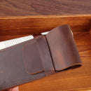 Leather Pen Bag Personality Retro Hand-made Crazy Horse Head Layer Leather Pen Cover, Size:S(Coffee)