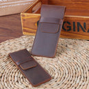 Leather Pen Bag Personality Retro Hand-made Crazy Horse Head Layer Leather Pen Cover, Size:S(Coffee)