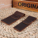 Leather Pen Bag Personality Retro Hand-made Crazy Horse Head Layer Leather Pen Cover, Size:S(Coffee)