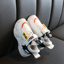 Faux Leather Fashion Comfortable Sneakers Baby Shoes Sports Shoes Autumn Winter Toddler Shoes, Shoes Size:26(Creamy White)