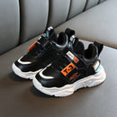 Faux Leather Fashion Comfortable Sneakers Baby Shoes Sports Shoes Autumn Winter Toddler Shoes, Shoes Size:30(Black)