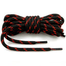 2 Pairs Round High Density Weaving Shoe Laces Outdoor Hiking Slip Rope Sneakers Boot Shoelace, Length:100cm(Black-Red)