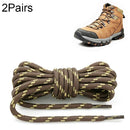 2 Pairs Round High Density Weaving Shoe Laces Outdoor Hiking Slip Rope Sneakers Boot Shoelace, Length:100cm(Coffee-Yellow)