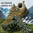 2 Pairs Round High Density Weaving Shoe Laces Outdoor Hiking Slip Rope Sneakers Boot Shoelace, Length:100cm(Coffee-Yellow)