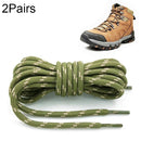 2 Pairs Round High Density Weaving Shoe Laces Outdoor Hiking Slip Rope Sneakers Boot Shoelace, Length:100cm(Army Green-Khaki)