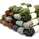 2 Pairs Round High Density Weaving Shoe Laces Outdoor Hiking Slip Rope Sneakers Boot Shoelace, Length:100cm(Army Green-Khaki)