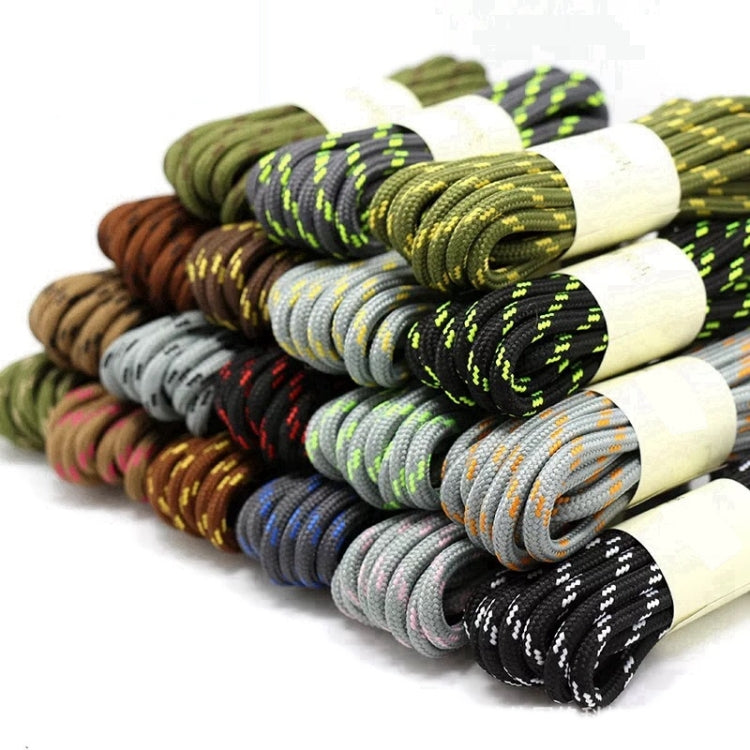 2 Pairs Round High Density Weaving Shoe Laces Outdoor Hiking Slip Rope Sneakers Boot Shoelace, Length:100cm(Army Green-Khaki)