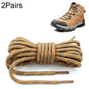 2 Pairs Round High Density Weaving Shoe Laces Outdoor Hiking Slip Rope Sneakers Boot Shoelace, Length:100cm(Light Brown-Gloden)
