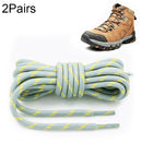 2 Pairs Round High Density Weaving Shoe Laces Outdoor Hiking Slip Rope Sneakers Boot Shoelace, Length:100cm(Light Gray-Yellow)