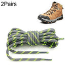 2 Pairs Round High Density Weaving Shoe Laces Outdoor Hiking Slip Rope Sneakers Boot Shoelace, Length:100cm(Dark Gray-Green)