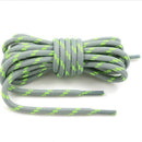 2 Pairs Round High Density Weaving Shoe Laces Outdoor Hiking Slip Rope Sneakers Boot Shoelace, Length:100cm(Dark Gray-Green)