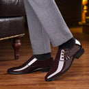 Pointed Business Dress Men Glossy Casual Leather Shoes, Size:45(Black)