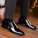 Pointed Business Dress Men Glossy Casual Leather Shoes, Size:45(Brown)