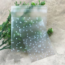 100 PCS Plastic Transparent Cellophane Bags Polka Dot Candy Cookie Gift Bag with DIY Self Adhesive Pouch Celofan Bags for Party, Size:7x7cm(Transparent)