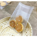100 PCS Plastic Transparent Cellophane Bags Polka Dot Candy Cookie Gift Bag with DIY Self Adhesive Pouch Celofan Bags for Party, Size:7x7cm(Transparent)