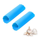 2 PCS Kitchen Peeling Garlic Press Garlic Peeler Does Not Hurt the Hand Silicone Garlic Peeler(Blue)