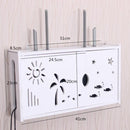 Wifi Router Box PVC Wall-mounted Shelf Hanging Board Bracket Storage Box, Size:41x23x8.5cm(Coconut Tree)
