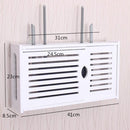 Wifi Router Box PVC Wall-mounted Shelf Hanging Board Bracket Storage Box, Size:41x23x8.5cm(Shutter)