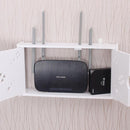 Wifi Router Box PVC Wall-mounted Shelf Hanging Board Bracket Storage Box, Size:41x23x8.5cm(Shutter)