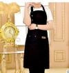 2 PCS Canvas Apron Milk Tea Coffee Shop Baking Restaurant Fashion Men and Women Overalls(Black)