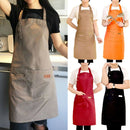 2 PCS Canvas Apron Milk Tea Coffee Shop Baking Restaurant Fashion Men and Women Overalls(Black)