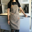 2 PCS Canvas Apron Milk Tea Coffee Shop Baking Restaurant Fashion Men and Women Overalls(Red)