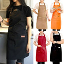 2 PCS Canvas Apron Milk Tea Coffee Shop Baking Restaurant Fashion Men and Women Overalls(Red)