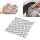 Stainless Steel Square Cast Iron Cleaner Pot Brush Scrubber Home Cookware Kitchen Cleaning Tool, Size:4Ã—4inch