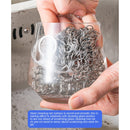 Stainless Steel Square Cast Iron Cleaner Pot Brush Scrubber Home Cookware Kitchen Cleaning Tool, Size:4Ã—4inch