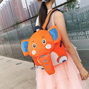 Elephant School Backpack for Children Cute 3D Animal Kids School Bags Boys Girls Schoolbag(Orange)