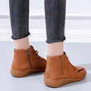 PU Boots Lace-Up Retro Flat Women Boots, Size:43(Green)