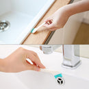 2 Sets 2 in 1 Double Head Door Window Gap Cleaning Brush Cup Brush with Tail Scraper(White)