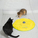 Cat Playing Board Electric Cat Turntable Automatic Cat Toy(Yellow)
