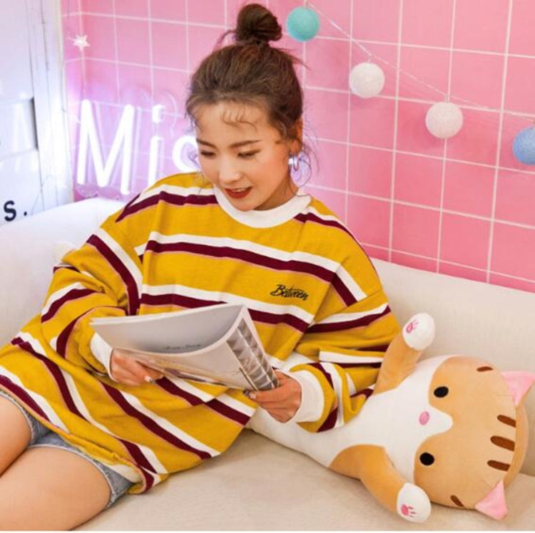 Soft Cute Pet Long Cat Pillow Plush Toy Sleeping Doll Lazy Doll, Size:Height 90cm(Gery)