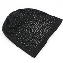 Autumn and Winter Ladies Warm Rhinestones Caps Solid Color Knit Cap Beanie, Size:56-60cm(Purple)