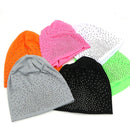 Autumn and Winter Ladies Warm Rhinestones Caps Solid Color Knit Cap Beanie, Size:56-60cm(Purple)