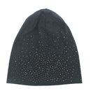Autumn and Winter Ladies Warm Rhinestones Caps Solid Color Knit Cap Beanie, Size:56-60cm(Pink)