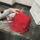 Mini Messenger Bag Cute Tassel Design Kids Coin Purses Children Handbags Shoulder Bags(Red)