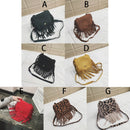 Mini Messenger Bag Cute Tassel Design Kids Coin Purses Children Handbags Shoulder Bags(Yellow)