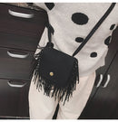 Mini Messenger Bag Cute Tassel Design Kids Coin Purses Children Handbags Shoulder Bags(Black)