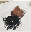 Mini Messenger Bag Cute Tassel Design Kids Coin Purses Children Handbags Shoulder Bags(Brown)