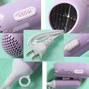 450W Dormitory Small Power Portable Travel Mini Folding Cartoon Hair Dryer, 220V CN Plug(Purple)