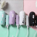450W Dormitory Small Power Portable Travel Mini Folding Cartoon Hair Dryer, 220V CN Plug(Black)